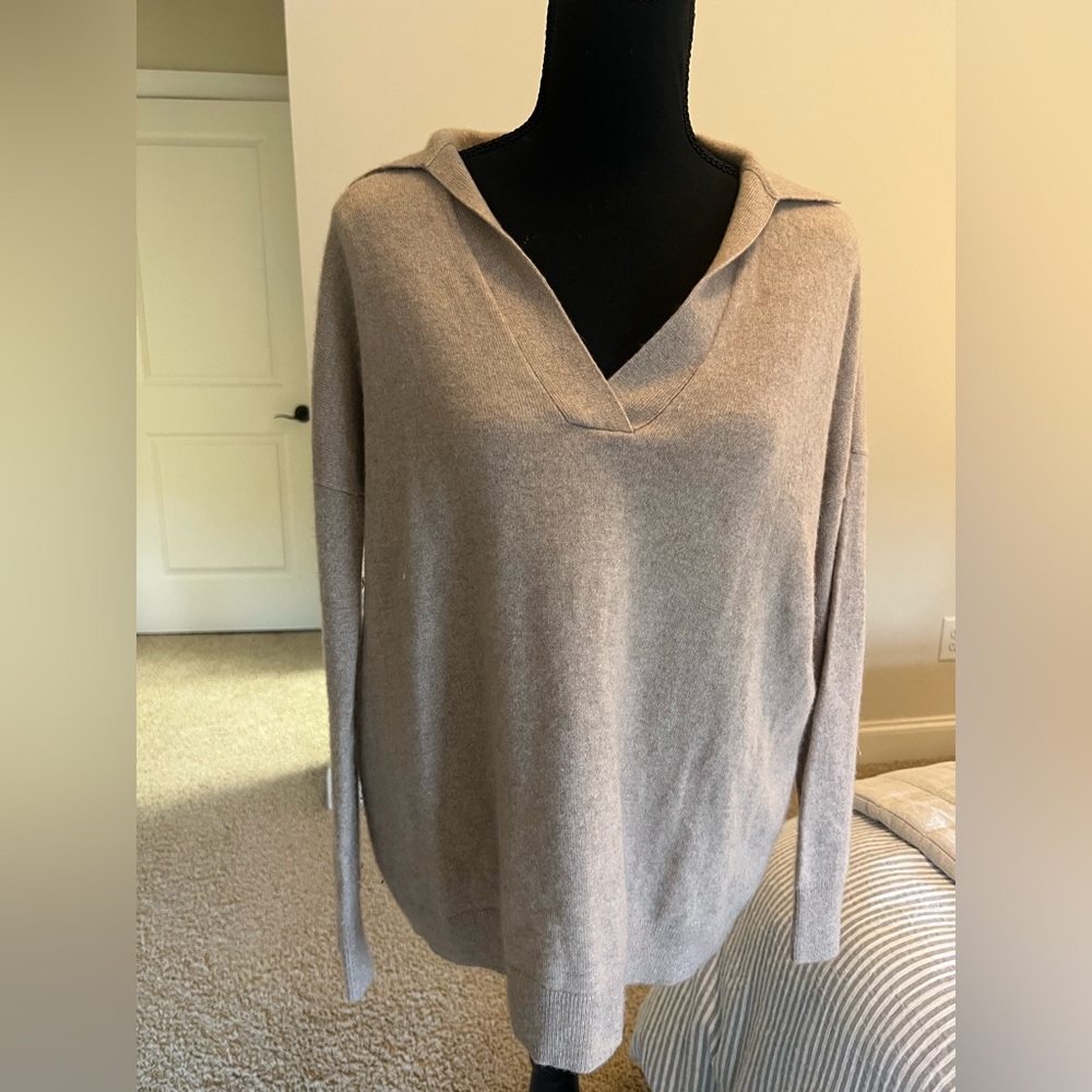 HATCH Maternity Cashmere Camel Color Sweater Pullover w/ Collar Size 0